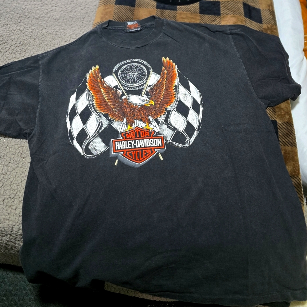 1996 Harley Davidson 2-Sided Hanes Beefy T Mens M Single Stitch Grail Eagle